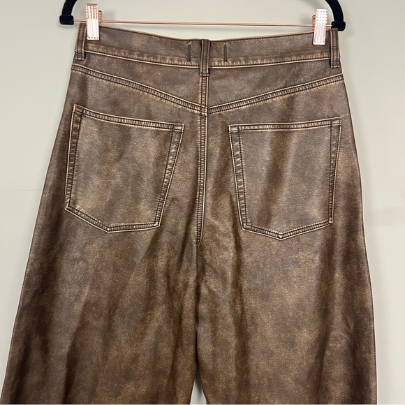 FREE PEOPLE WE THE FREE MISHA VEGAN PANTS FAUX LEATHER SIZE 30 IN BROWN - Picture 10 of 16